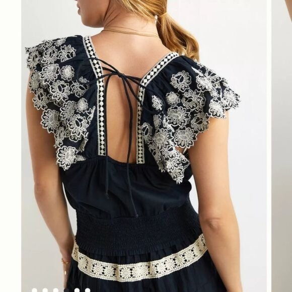 Anthropologie Embroidered Lace Top - Picture 4 of 12